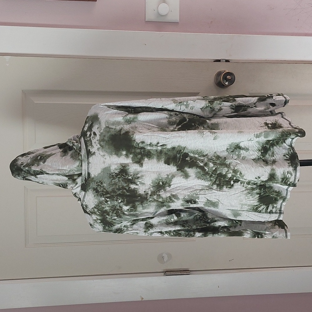 Cha Cha Vente Green Camo Hooded Long Sleeve Shirt Size 1X - Picture 4 of 7